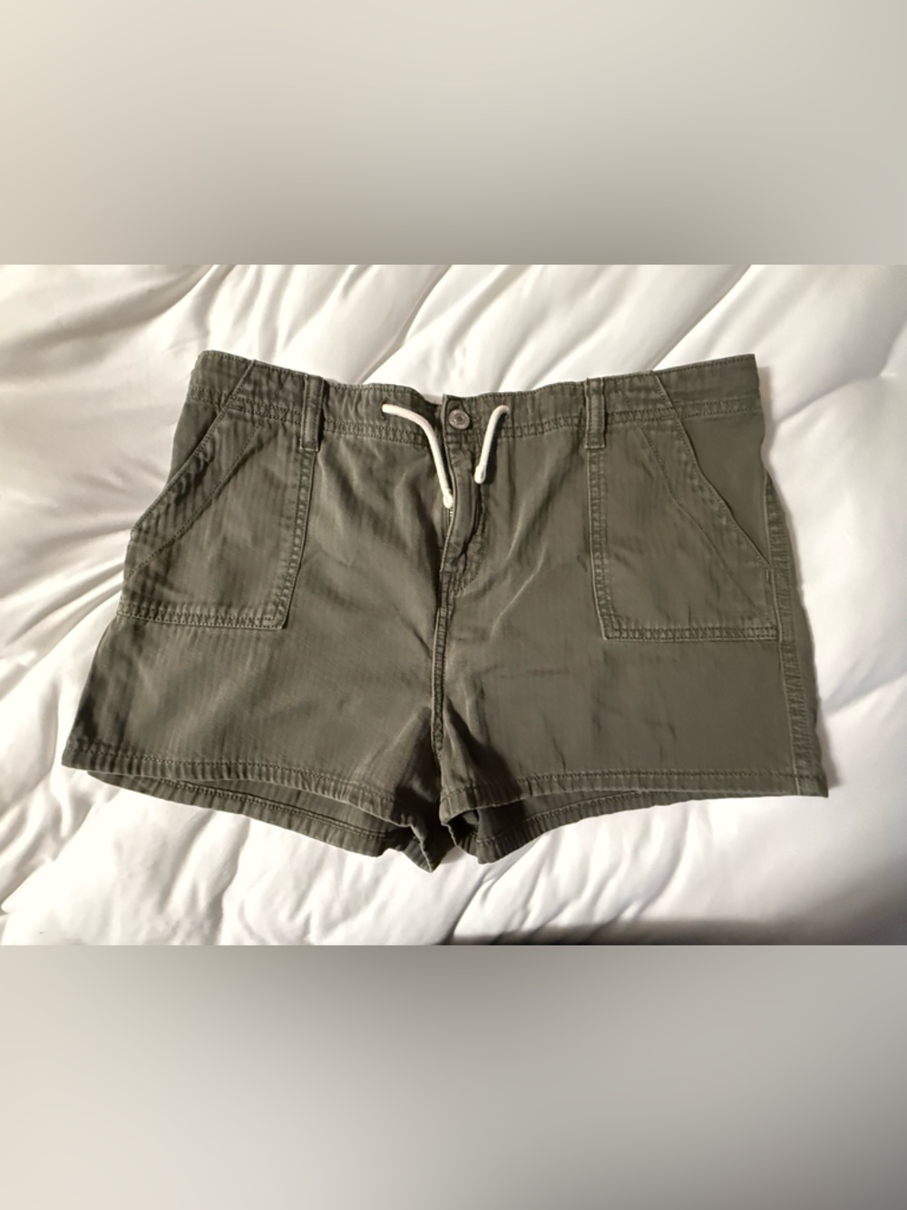 Women's Olive Utility Drawstring Shorts